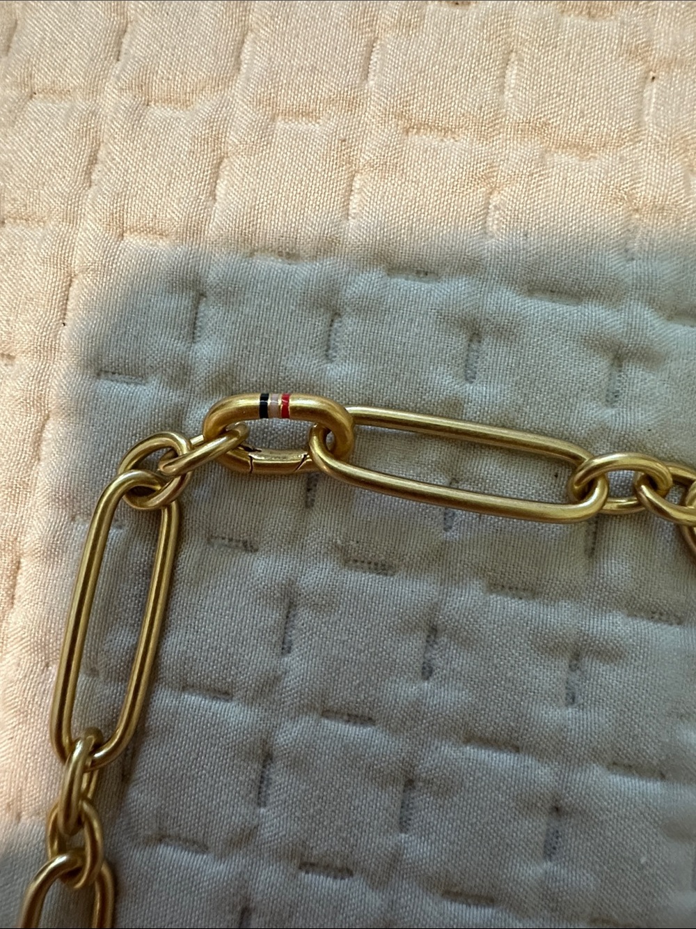 Clare V Gold Paperclip buckle Chain Strap with Cream Pouch - Picture 2 of 4